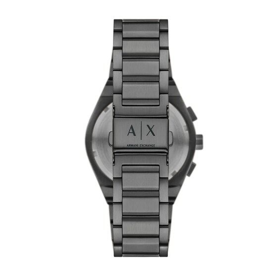 Menâs Armani Exchange Rafael Gunmetal Grey IP Chronograph Watch with Blue Dial (Model: Ax4182)