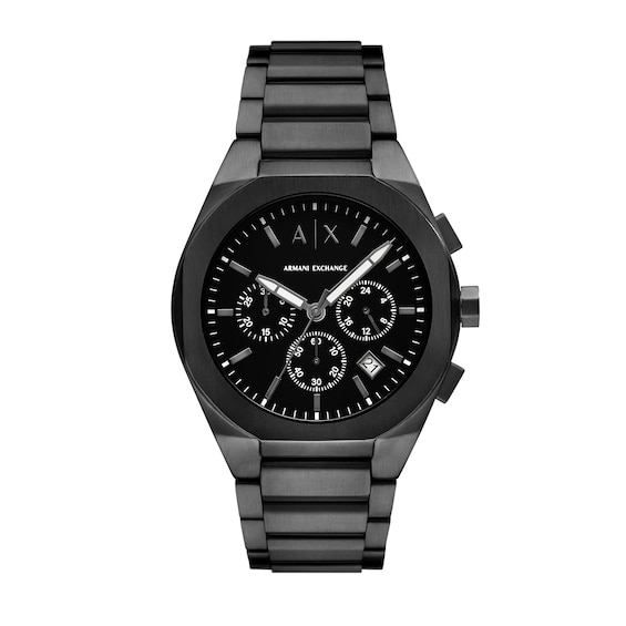 Menâs Armani Exchange Sync Black IP Chronograph Watch with Black Dial (Model: Ax4183)
