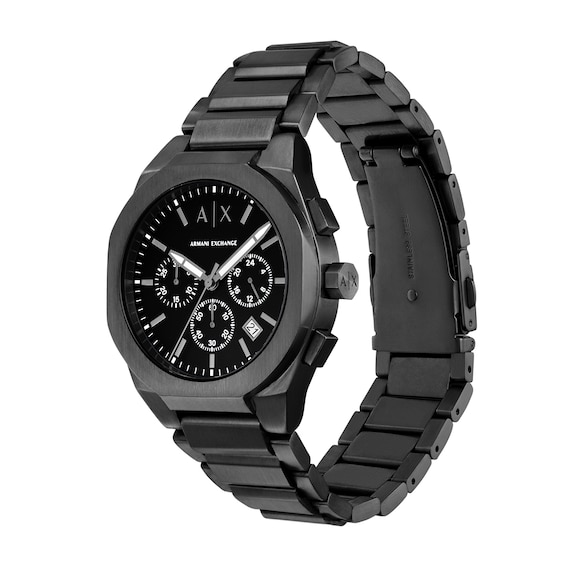 Menâs Armani Exchange Sync Black IP Chronograph Watch with Black Dial (Model: Ax4183)