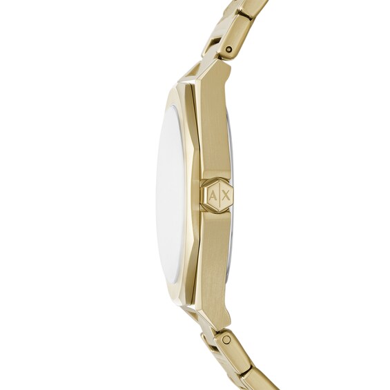 Ladiesâ Armani Exchange Crystal Accent Gold-Tone IP Watch with Grey Dial (Model: Ax4614)
