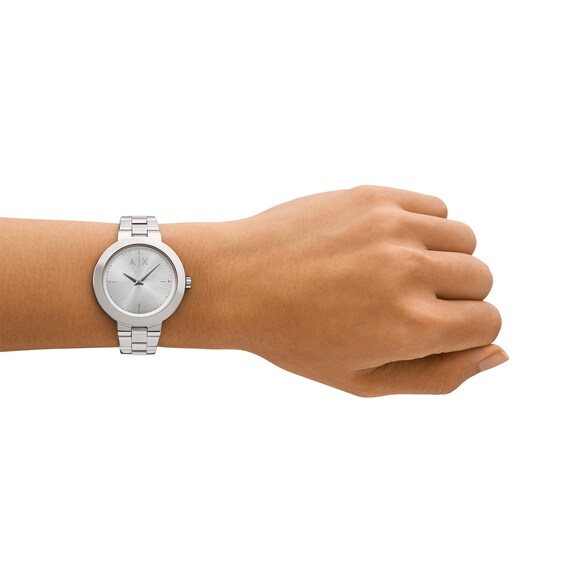 Ladiesâ Armani Exchange Crystal Accent Watch with Silver-Tone Dial (Model: Ax5170)