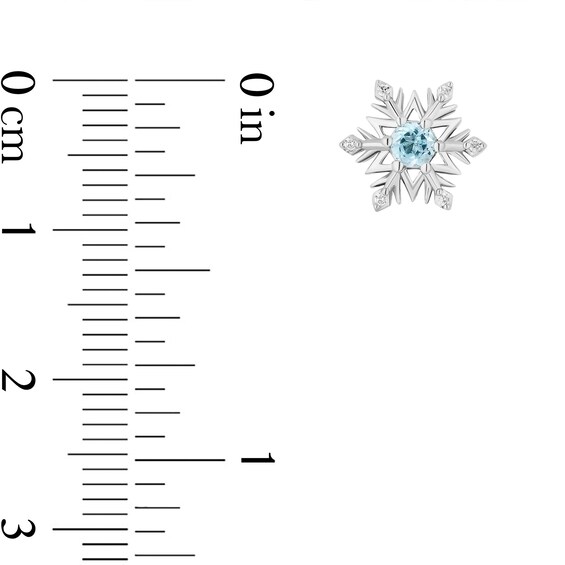 Enchanted Disney Elsa Blue Topaz and Druzy with Diamond Accent Snowflake Pendant and Earrings Set in Sterling Silver