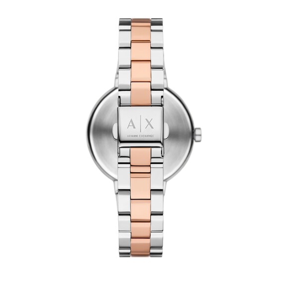 Ladiesâ Armani Exchange Jackie Crystal Accent Two-Tone IP Watch with Silver-Tone Dial (Model: Ax5172)