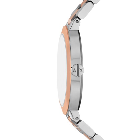Ladiesâ Armani Exchange Jackie Crystal Accent Two-Tone IP Watch with Silver-Tone Dial (Model: Ax5172)