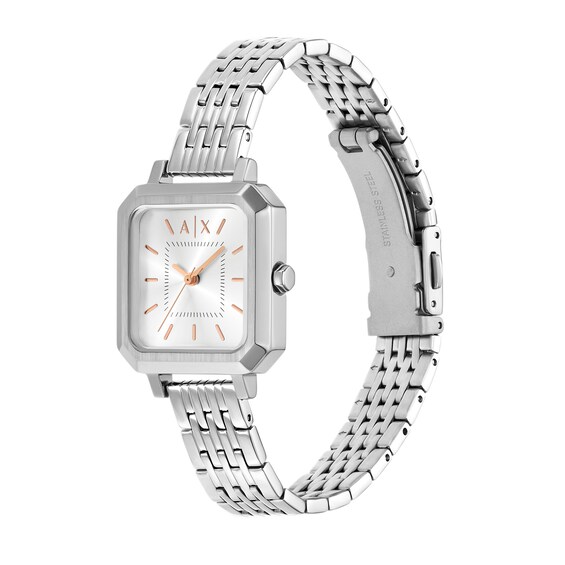 Ladiesâ Armani Exchange Watch with Squared Silver-Tone Dial (Model: Ax5724)