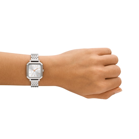Ladiesâ Armani Exchange Watch with Squared Silver-Tone Dial (Model: Ax5724)