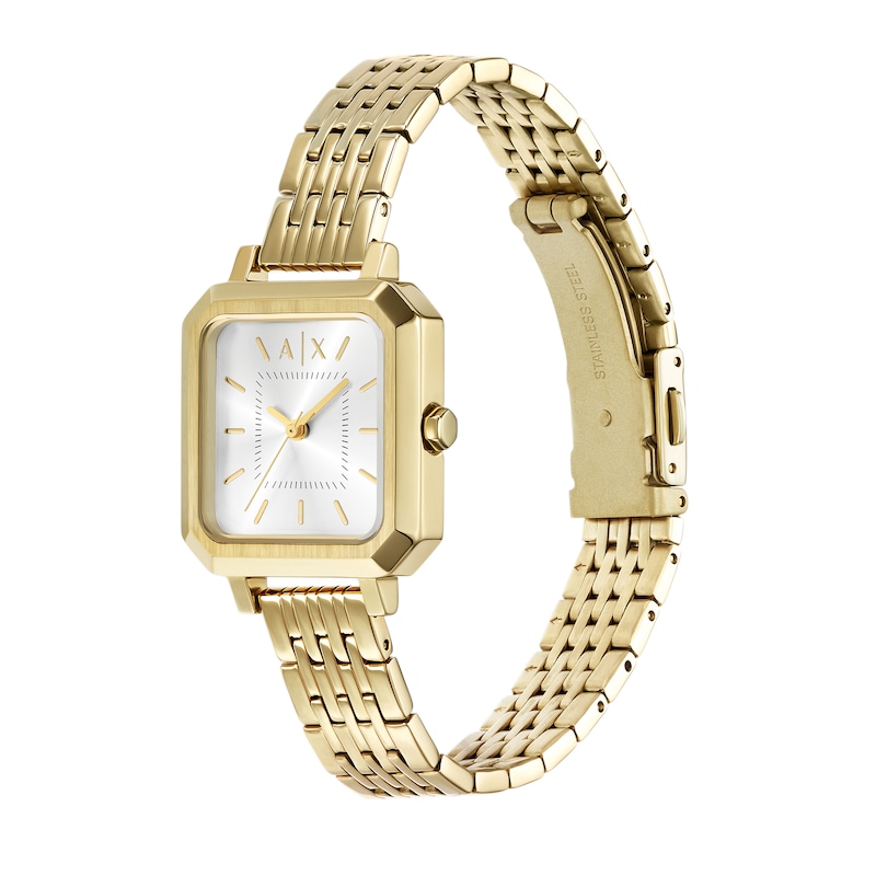 Main Image 4 of Ladies’ Armani Exchange Leila Gold-Tone IP Watch with Squared White Dial (Model: AX5725)