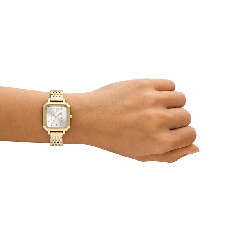 Main Image 5 of Ladies’ Armani Exchange Leila Gold-Tone IP Watch with Squared White Dial (Model: AX5725)