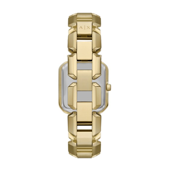 Ladiesâ Armani Exchange Gold-Tone IP Watch with Squared Grey Dial (Model: Ax5726)