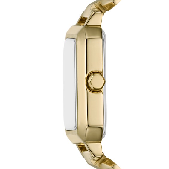 Ladiesâ Armani Exchange Gold-Tone IP Watch with Squared Grey Dial (Model: Ax5726)