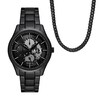 Thumbnail Image 1 of Men’s Armani Exchange  Black IP Chronograph Watch and Curb Chain Necklace Set (Model: AX7160SET)