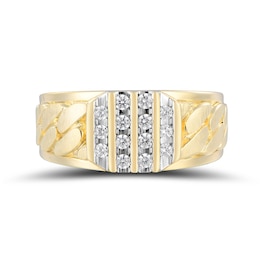 1/3 CT. T.W. Diamond Multi-Row Column Comfort-Fit Ring in 10K Gold