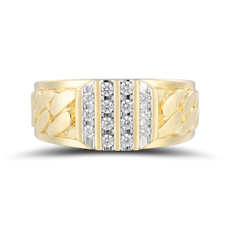 1/3 CT. T.W. Diamond Multi-Row Column Comfort-Fit Ring in 10K Gold