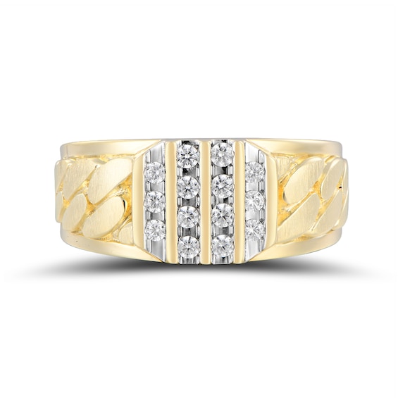 1/3 CT. T.w. Diamond Multi-Row Column Comfort-Fit Ring in 10K Gold