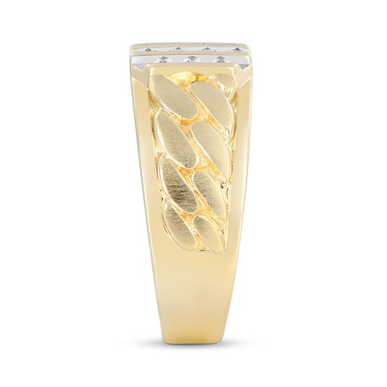 1/3 CT. T.w. Diamond Multi-Row Column Comfort-Fit Ring in 10K Gold