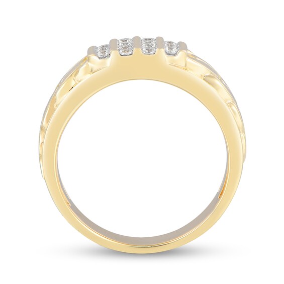 1/3 CT. T.w. Diamond Multi-Row Column Comfort-Fit Ring in 10K Gold