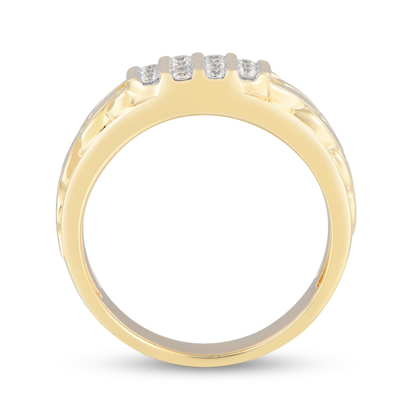Main Image 3 of 1/3 CT. T.W. Diamond Multi-Row Column Comfort-Fit Ring in 10K Gold