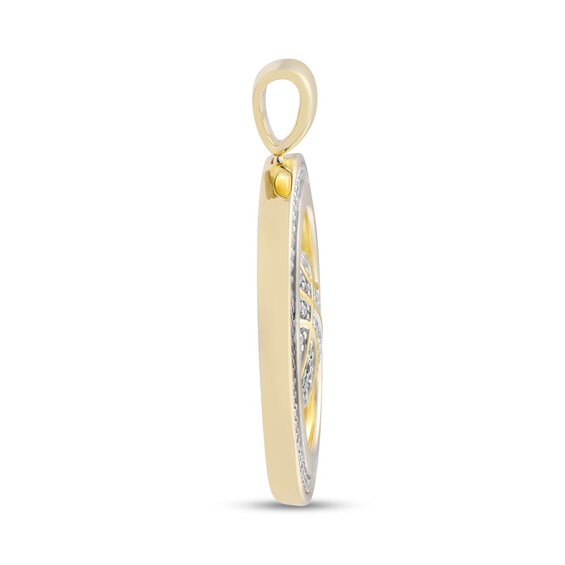 1/2 CT. T.w. Diamond Frame Basketball Medallion Necklace Charm in 10K Gold