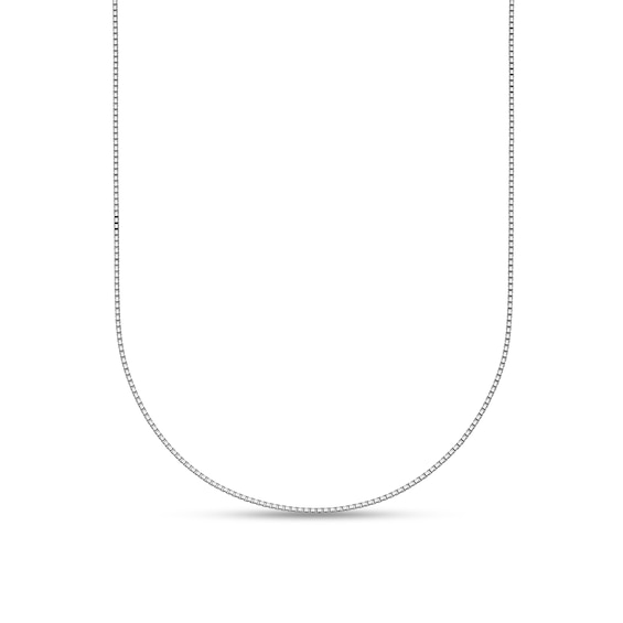 0.7mm Box Chain Necklace in Solid Platinum - 18"