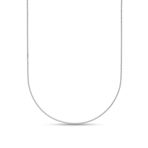 0.7mm Box Chain Necklace in Solid Platinum - 20"