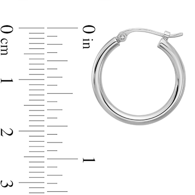 Main Image 2 of 18.0mm Polished Hoop Earrings in Semi-Solid Platinum