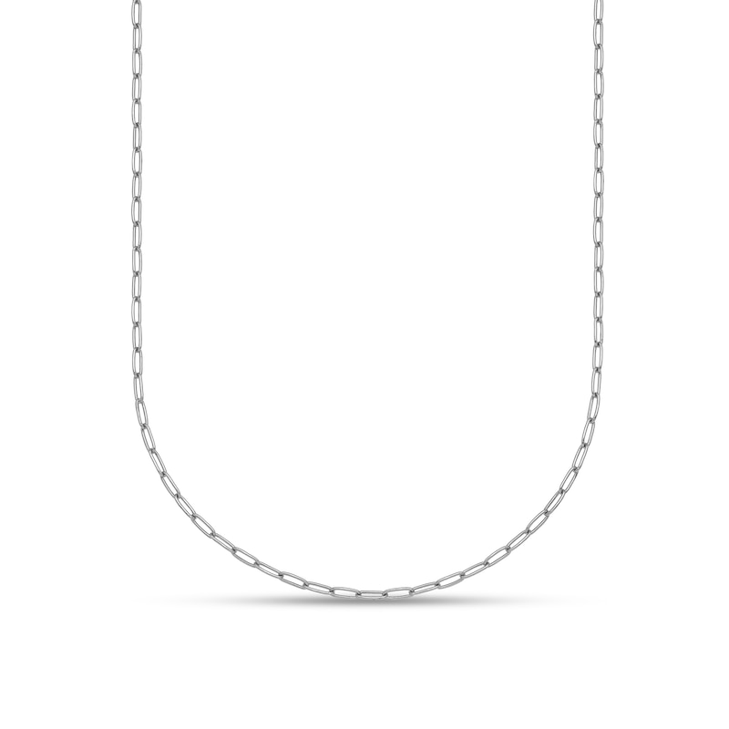 Main Image 1 of 1.4mm Paper Clip Chain Necklace in Solid Platinum - 16"