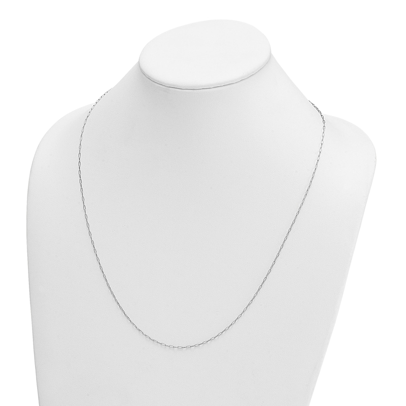 Main Image 2 of 1.4mm Paper Clip Chain Necklace in Solid Platinum - 18"