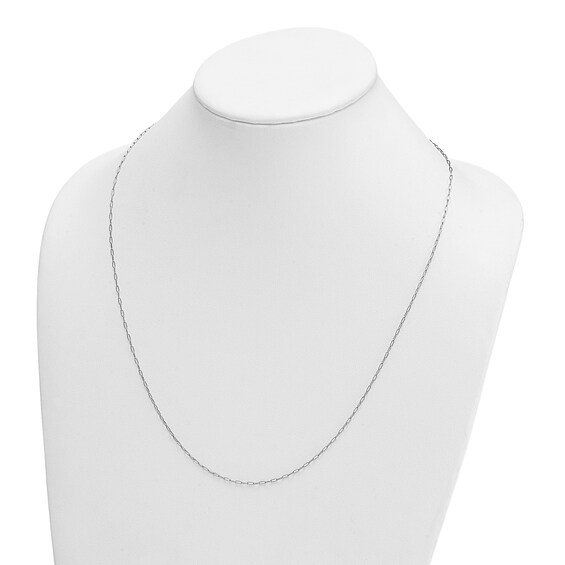 1.4mm Paper Clip Chain Necklace in Solid Platinum - 20"