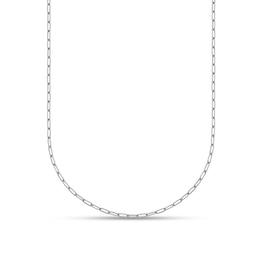 1.4mm Paper Clip Chain Necklace in Solid Platinum - 24"