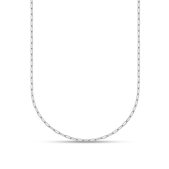 1.4mm Paper Clip Chain Necklace in Solid Platinum - 24"