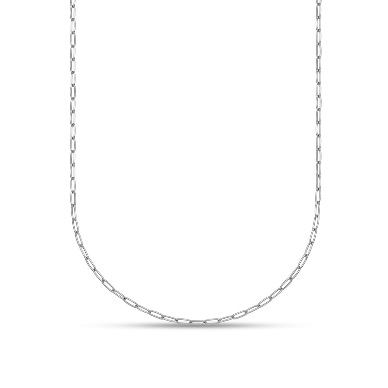 Main Image 1 of 1.4mm Paper Clip Chain Necklace in Solid Platinum - 24"