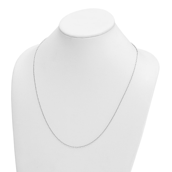 1.4mm Paper Clip Chain Necklace in Solid Platinum - 24"