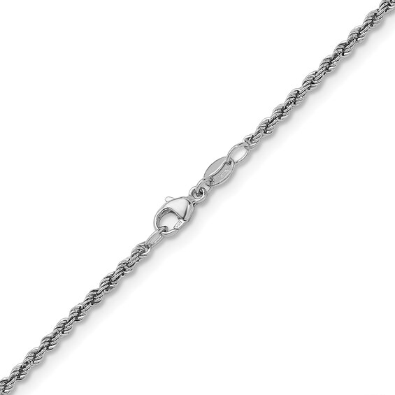 2.2mm Rope Chain Necklace in Solid Platinum