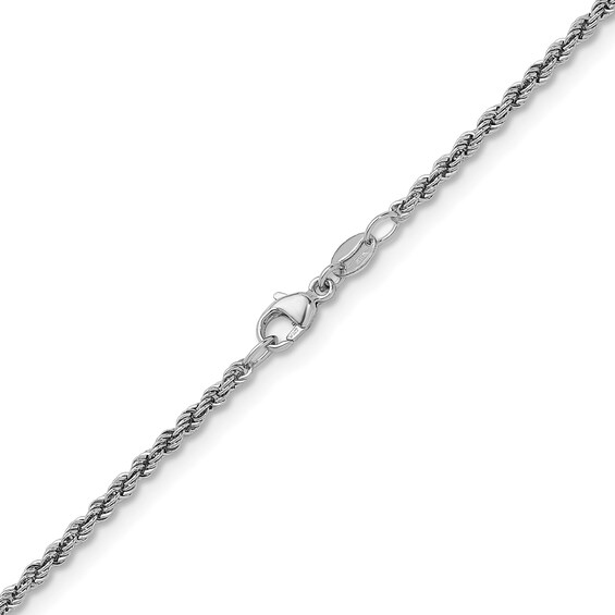 2.2mm Rope Chain Necklace in Solid Platinum - 18"