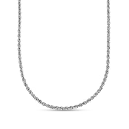 2.2mm Rope Chain Necklace in Solid Platinum - 20"