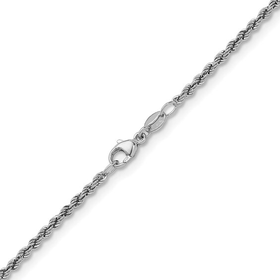 2.2mm Rope Chain Necklace in Solid Platinum - 20"