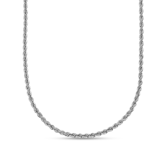 2.2mm Rope Chain Necklace in Solid Platinum - 24"