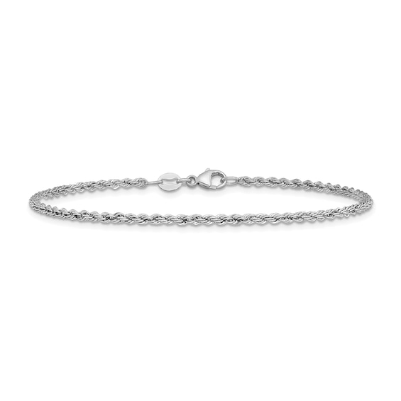 2.2mm Rope Chain Bracelet in Solid Platinum - 7.5"