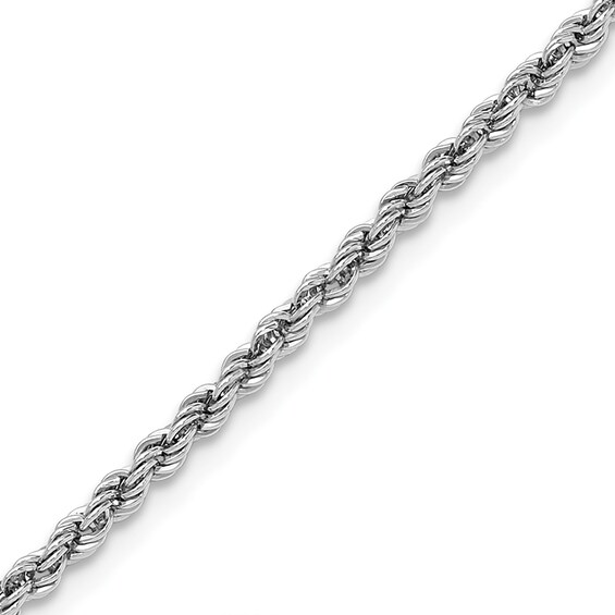 2.2mm Rope Chain Bracelet in Solid Platinum - 7.5"