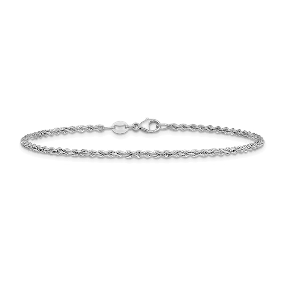 2.2mm Rope Chain Bracelet in Solid Platinum - 8.0"