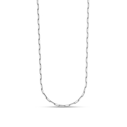 2.3mm Paper Clip Chain Necklace in Solid Platinum - 18"