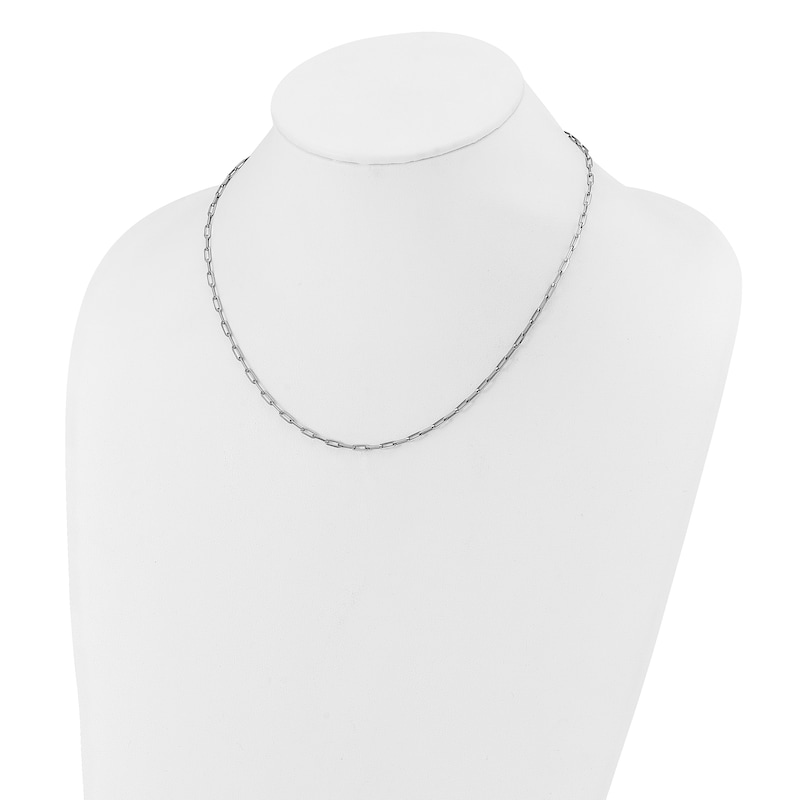 Main Image 2 of 2.3mm Paper Clip Chain Necklace in Solid Platinum - 16"
