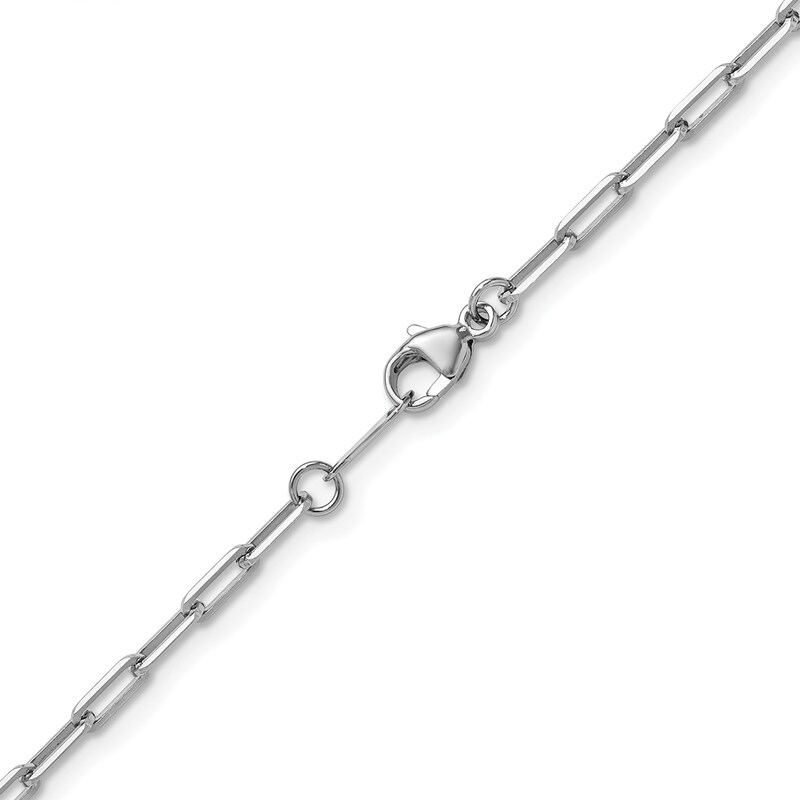 Main Image 3 of 2.3mm Paper Clip Chain Necklace in Solid Platinum - 16"