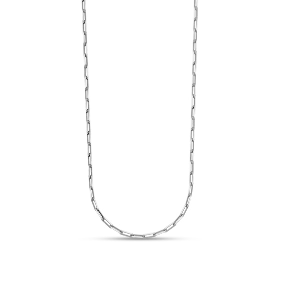 2.3mm Paper Clip Chain Necklace in Solid Platinum - 20"