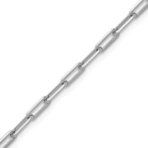 2.3mm Paper Clip Chain Bracelet in Solid Platinum - 7.25"