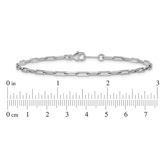2.3mm Paper Clip Chain Bracelet in Solid Platinum - 7.25"