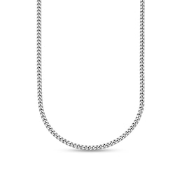 2.5mm Curb Chain Necklace in Solid Platinum - 20"