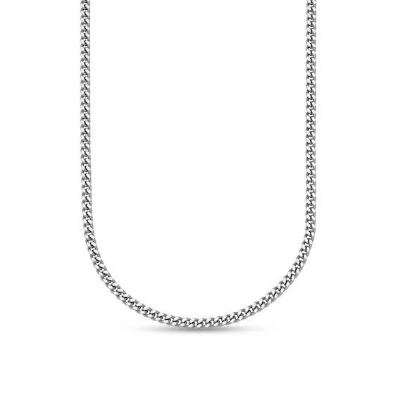 2.5mm Curb Chain Necklace in Solid Platinum - 20"