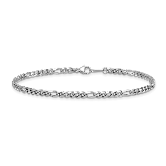 3.2mm Figaro Chain Bracelet in Solid Platinum - 8.0"