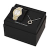 Thumbnail Image 4 of Ladies’ Armani Exchange Andrea Crystal Accent Two-Tone IP Watch and Octagon Pendant Set (Model: AX7161SET)